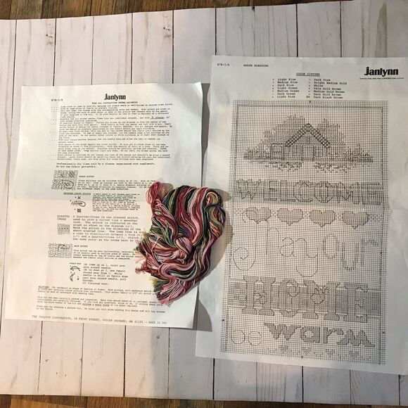 Janlynn Counted Cross Stitch kit partially 78-7 Hous Blessing 1987 Vintage - Picture 4 of 7